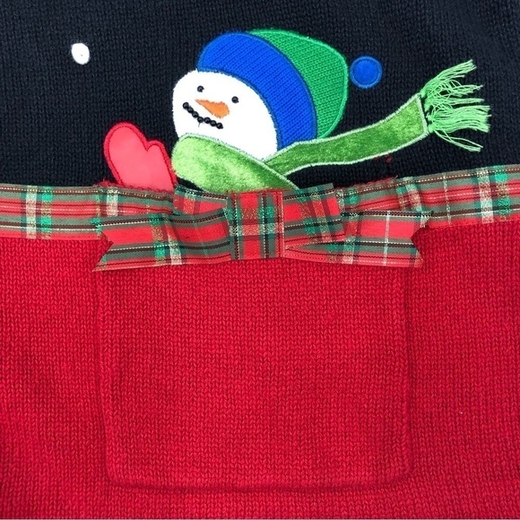 NEW Designers Originals Christmas Sweater Santa Snowman Cardigan Size XL - Picture 6 of 7